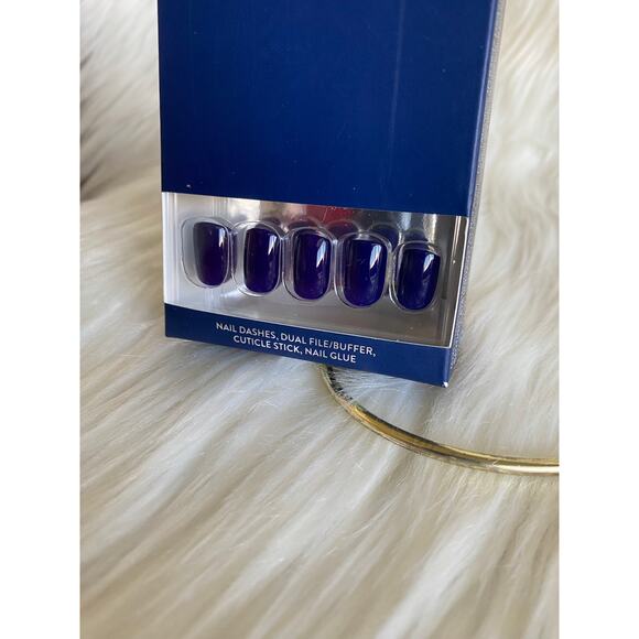 Red Aspen Nail Dashes- Frans-tastic Blue (Short, Square, Shiny Blue Nails) - Picture 2 of 3